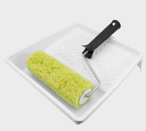 Набор  Валик Полиакрил зел. 180мм, бюг.6 +ванночка 26*30см  ''Реальный'' / 670-8881