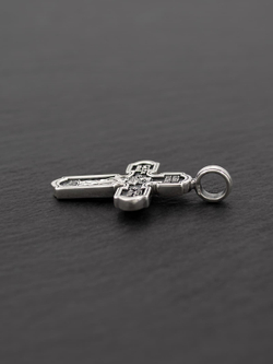 Крест православный "Христос и Елена" из серебра