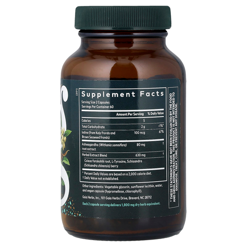 Gaia Herbs, добавка для поддержки щитовидной железы, 120 капсул Liquid Phyto-Caps®