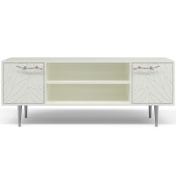 Тумба под ТВ Арт Колор leaves 155см Стайл Сильвер Белый опал