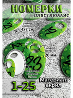 Номерки для гардероба акрил 4х7 см