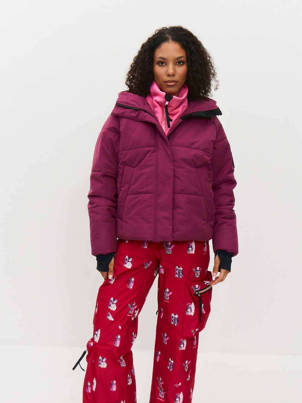 Куртка горнолыжная Apre ski утепленная (бордовый\красный)