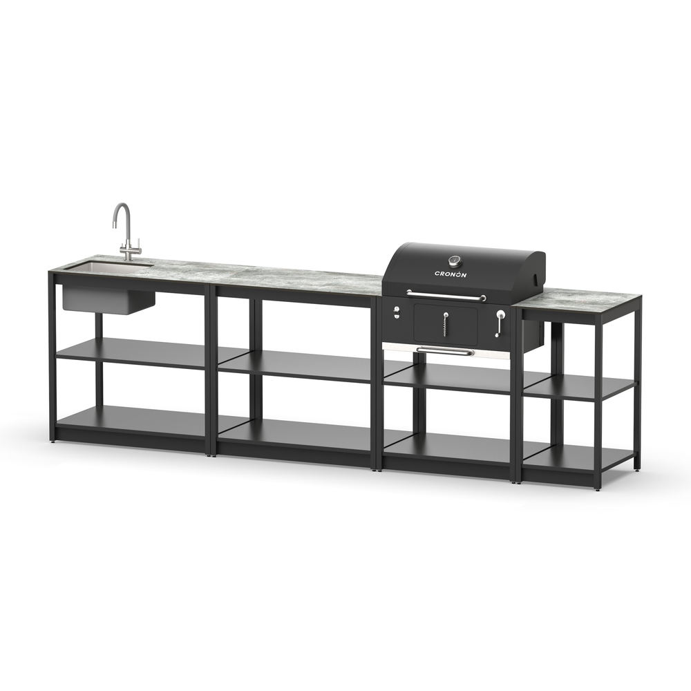 Мангальный комплекс Lounge M-110SB, 3 м, черный/серый каспий