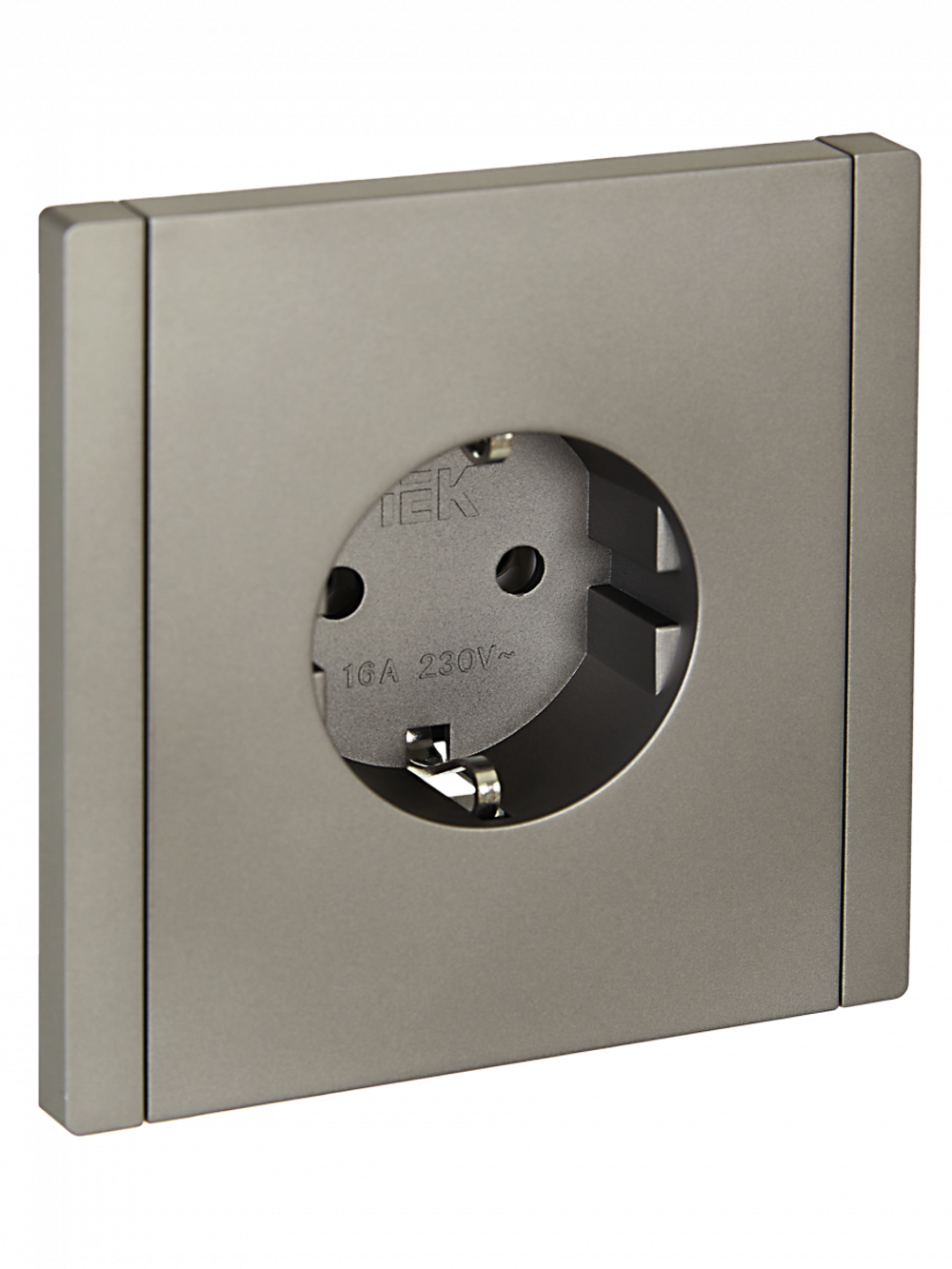 FORTE&PIANO Розетка 1-местная с заземлением с защитными шторками винтовое крепление 16А FP515 сталь IEK