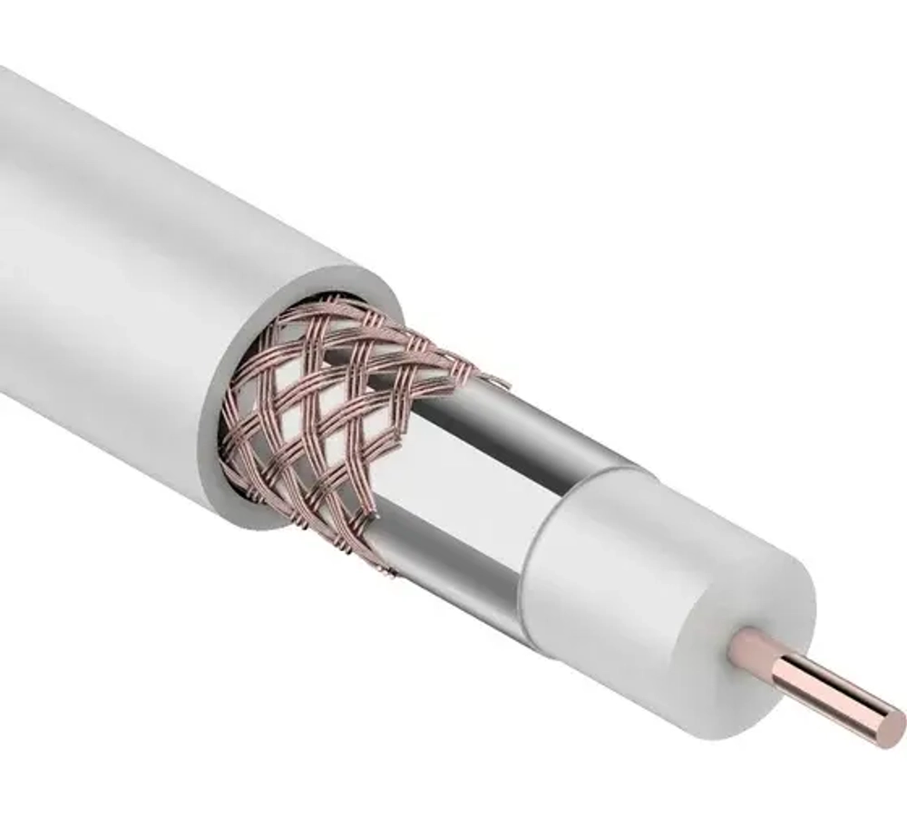 Кабель REXANT RG-6U, (48%) 75 Ом, белый