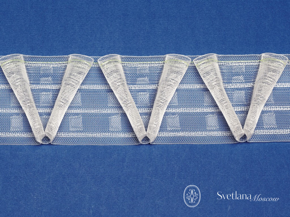 Шторная лента Bandex MODERATO 1:2.5 P2, лучевые складки, цвет прозрачный (ширина 76 mm)