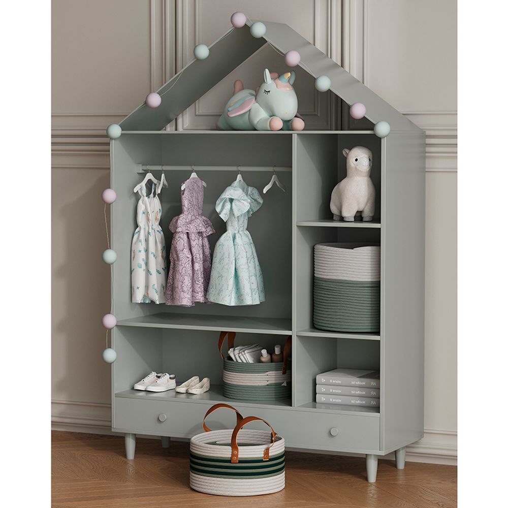 Корзина для хранения Helly Ø30х15 см, бежевая/зеленая