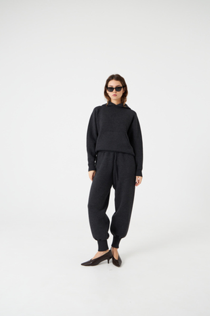 худи вязаный темный графит