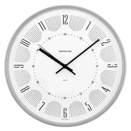 Часы настенные Полосы d=30см, цвет серебристый