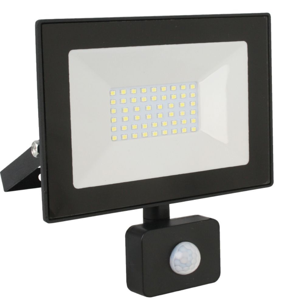 Прожектор светодиодный, Ultraflash, LFL-5002S C02, 50 Вт, 6500 К, IP65, 3500 Лм, дат движ., 230 В, ч