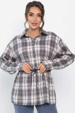 Рубашка хлопковая Джанет (серо-коричневая) Б14276-4М LT Collection