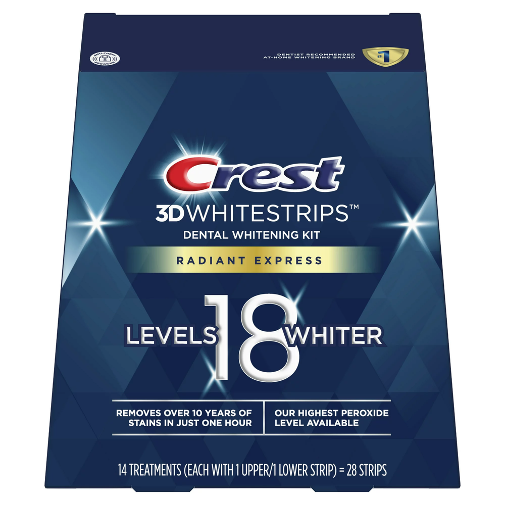 Курс 14 дней | Crest 3D Whitestrips Radiant Express – Отбеливающие полоски для зубов