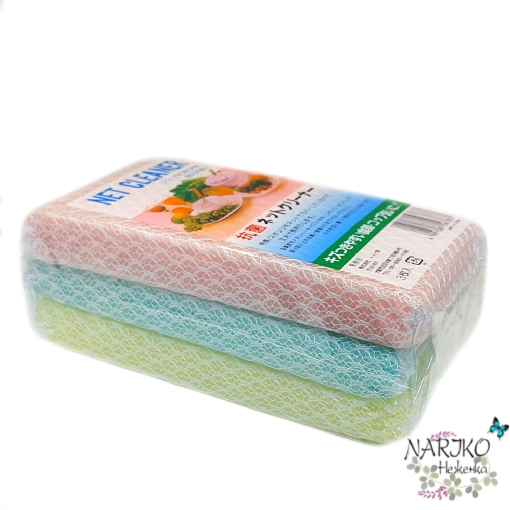 Губка для мытья посуды в сеточке Life-Do Net Cleaner, 3 шт.