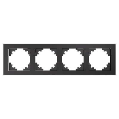 Рамка 4-местная, стекло, STEKKER, GFR00-7004-06, серия Катрин, графит 39542