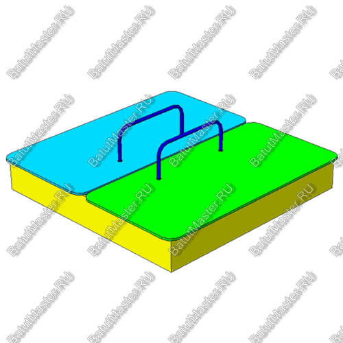ПЕСОЧНИЦА С ДВУМЯ КРЫШКАМИ НА ПЕТЛЯХ