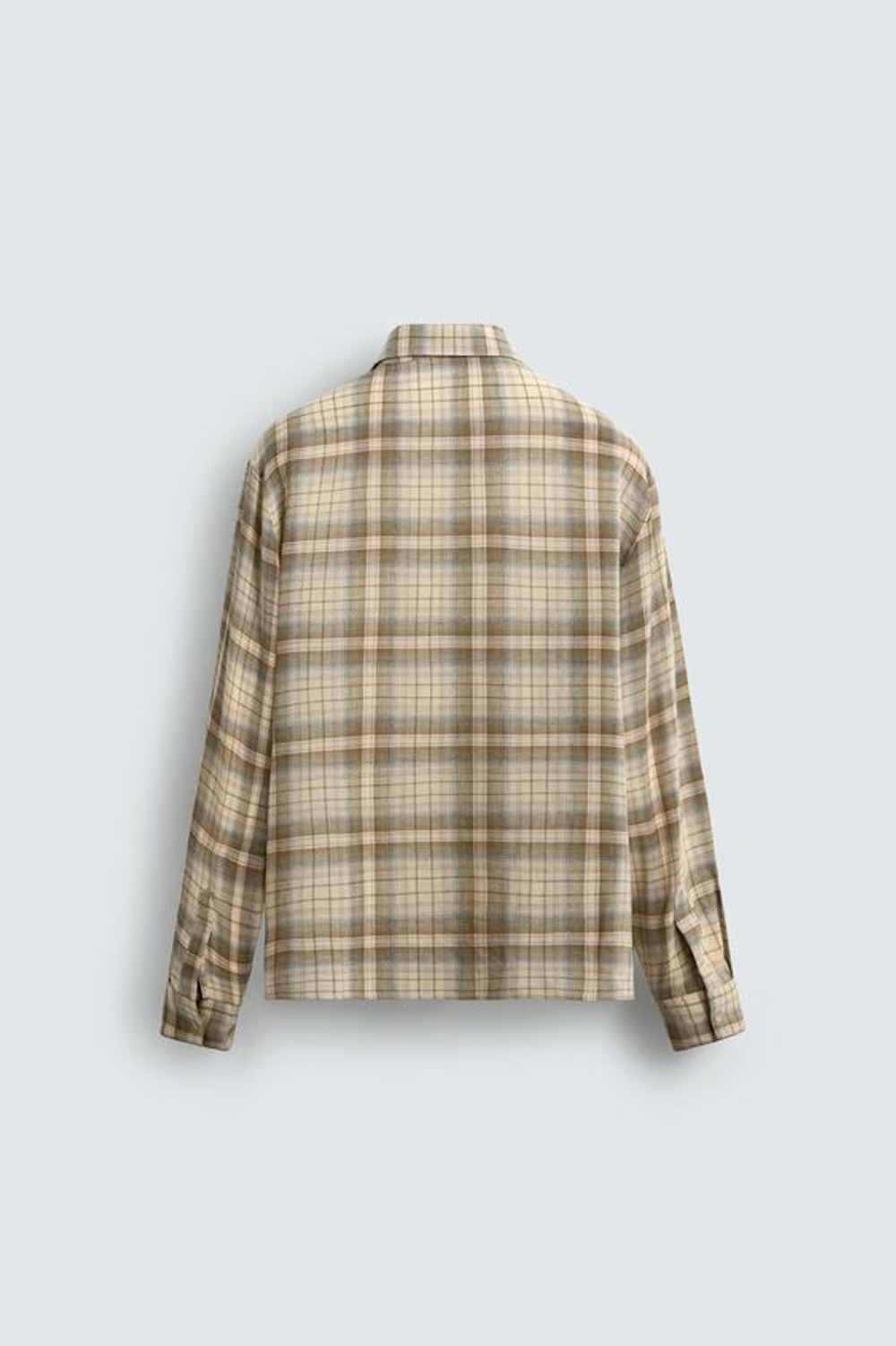 ZARА РУБАШКА RELAXED FIT В КЛЕТКУ, ПЕСОЧНЫЙ
