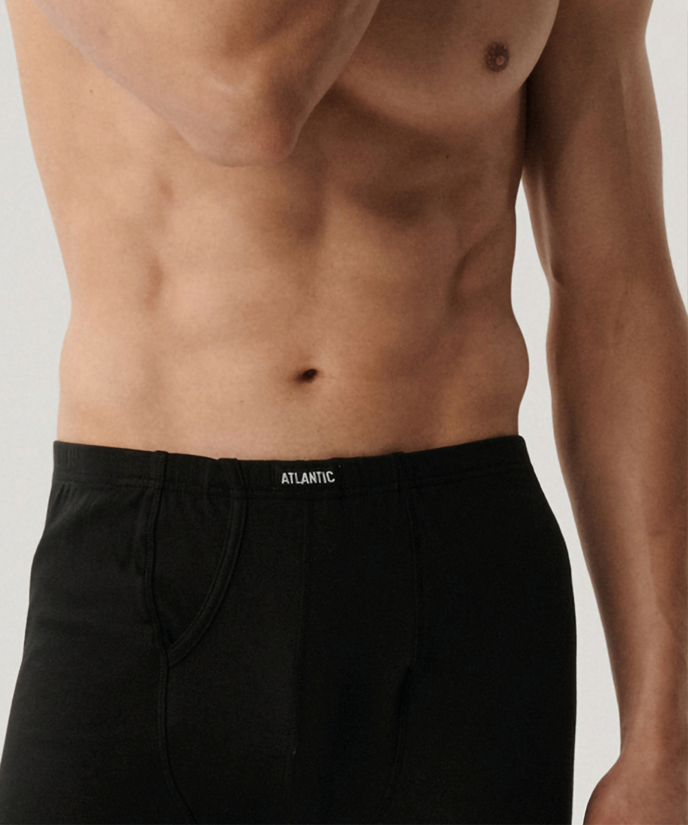 Кальсоны мужские Atlantic, 1 шт. в уп., хлопок, черные, Basic BML-011