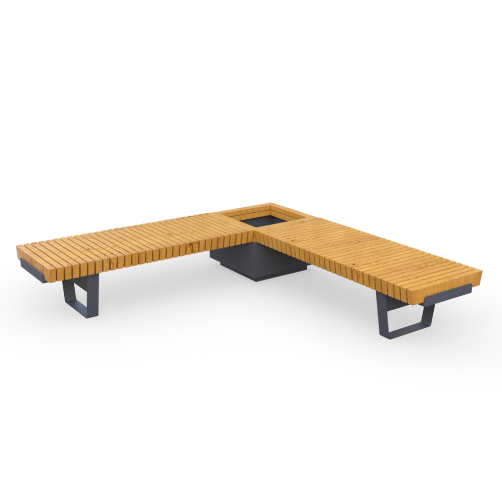 Лавка Rail Road 02 угловая с вазоном