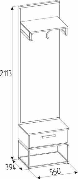 Вешалка напольная Nature 74, дуб крафт