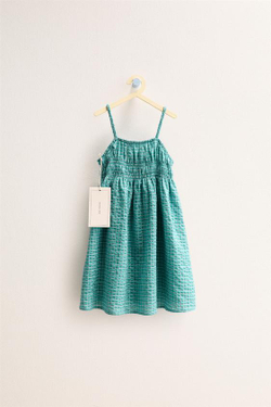 ZARA TIMELESS — ПЛАТЬЕ В КЛЕТКУ, ЗЕЛЕНОВАТО-СИНИЙ