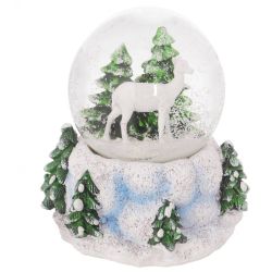 GAEM Фигурка декор в стекл шаре "Домик/Олень", D 6.5 см, L9 W8 H9 см, 3в.
