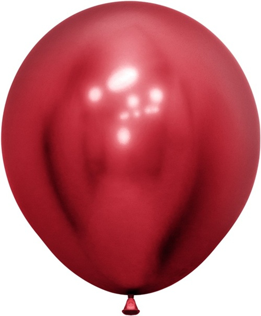 Воздушные шары с гелием и обработкой Chrome Red Хром Красный Semp 12"/30см