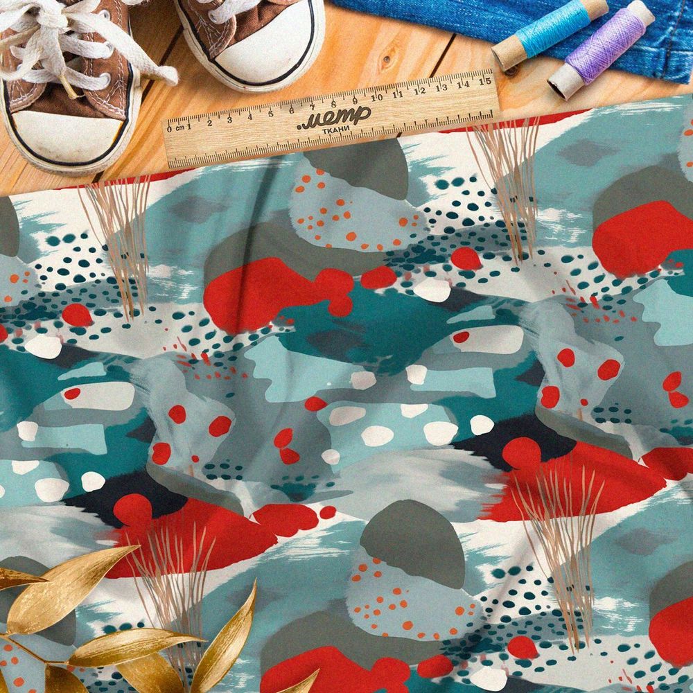 Ткань Ниагара Софт абстрактный переплет