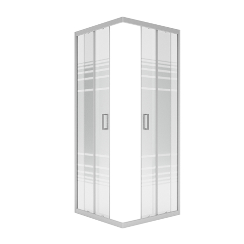 Душ.ограждение City Trend Grey 800*800*1850 квадрат (стекло 4мм текстур, сер. ал. проф, без поддона)