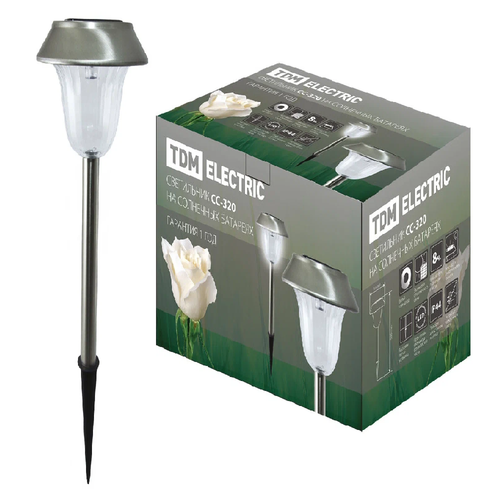 Светильник садовый СС-320 солнечная батарея сталь выключатель SQ0330-0104