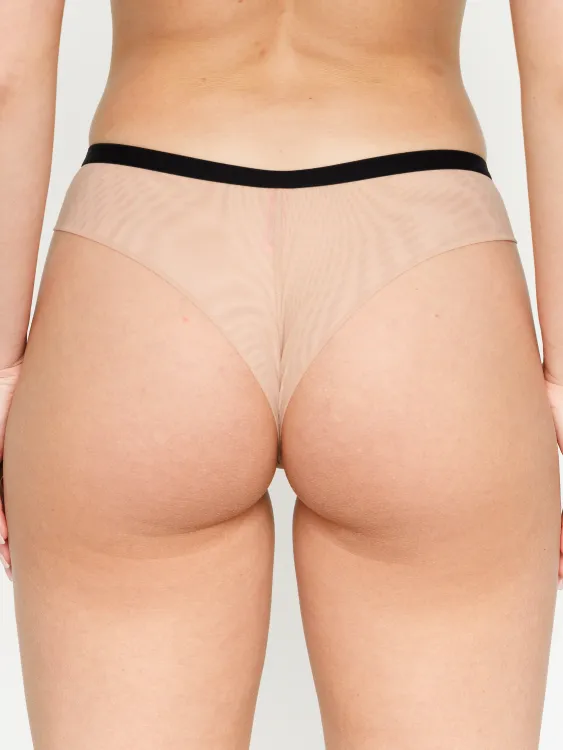 Трусы Zebra бразилиана (черный/скин)