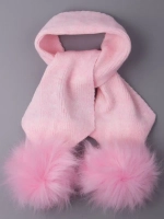 Шарф зимний вязаный с помпонами для детей