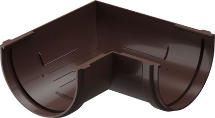 Угол желоба Docke Premium пластиковый d120 мм 90° шоколад RAL 8017