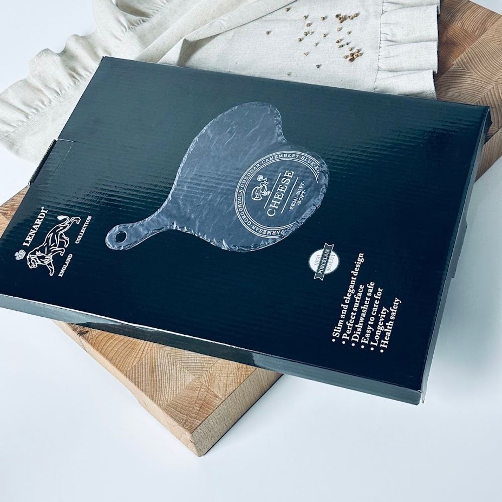 Lenardi 232-027 Сервировочная доска/блюдо 35см для сыра BLACKWOOD в под.уп.(х16)Фарфор