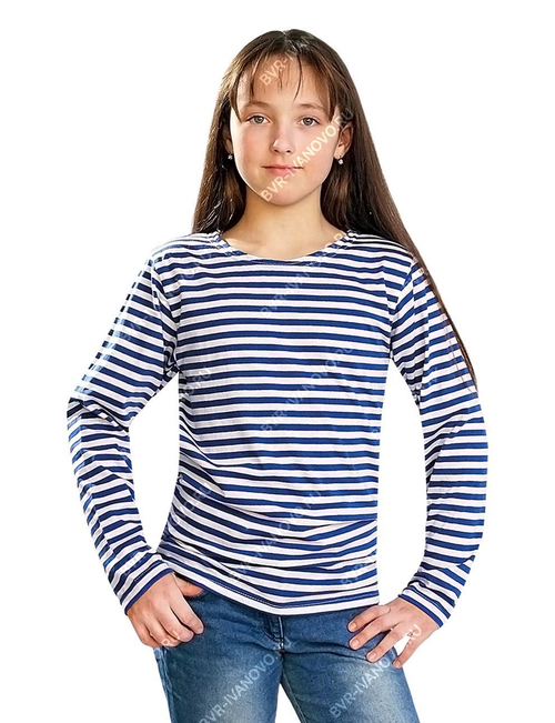 Тельняшка детская ГОСТ голубая полоса (хлопок)