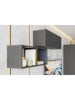 Модульная стенка со шкафом Графит серый 320х46х205