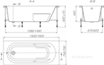 Акриловая ванна Roca Genova-N 150x75 прямоугольная белая ZRU9302894