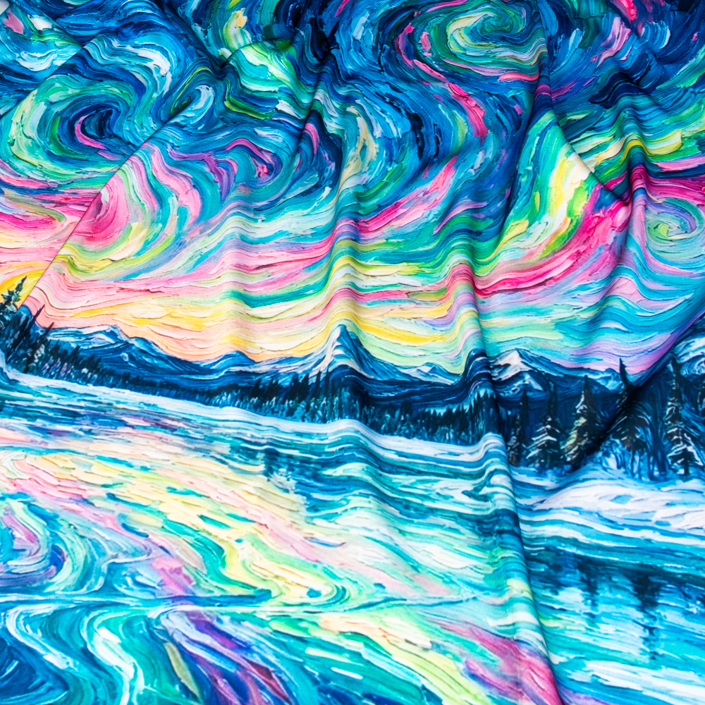 Шейный платок «Северное сияние Ван Гога», 70×70 см