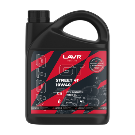 Масло 4Т LAVR Moto GT Street 10W40 SM 4л.