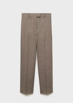 Брюки зауженного укороченного кроя в тонкую полоску