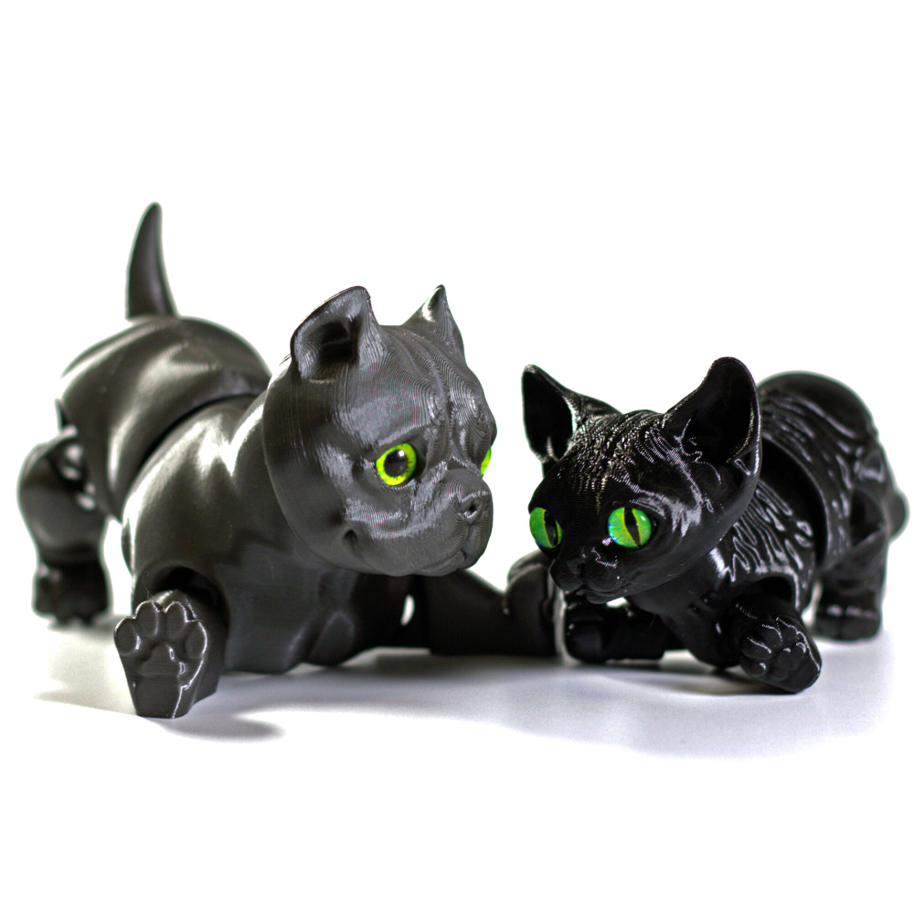 Подвижный американский бульдог, игрушка антистресс, серый