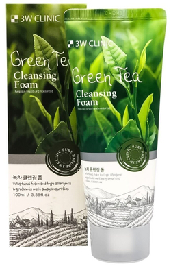 3W Clinic пенка для умывания Green Tea Foam Cleansing, 100 мл