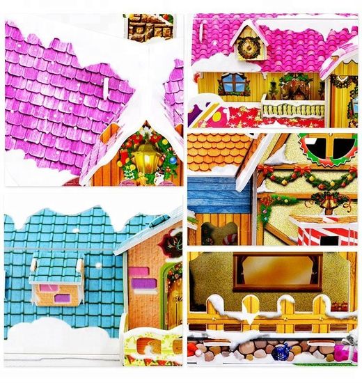 Новогодний 3D пазл "Дед мороз с оленями", 33 детали