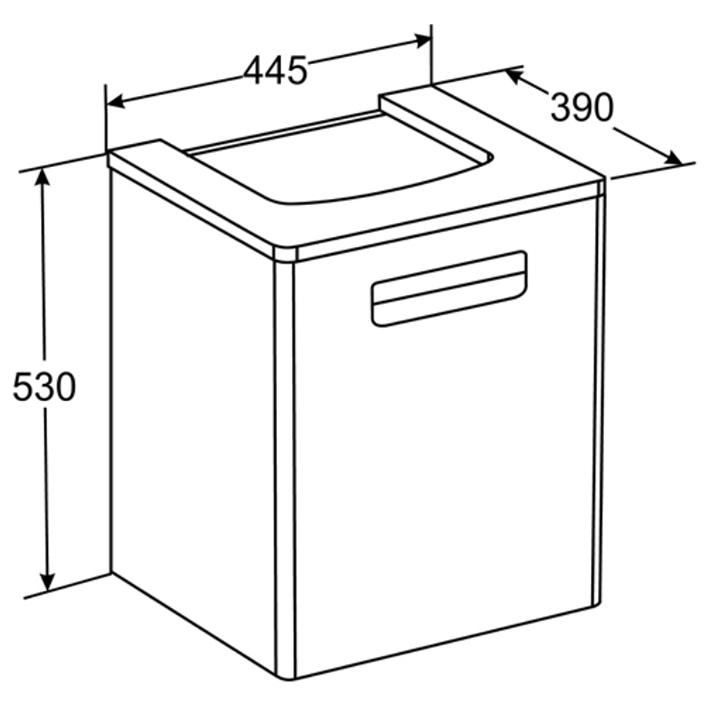 Мебель для ванной Roca The Gap 44x39см. белая ZRU9302735/327477000 схема