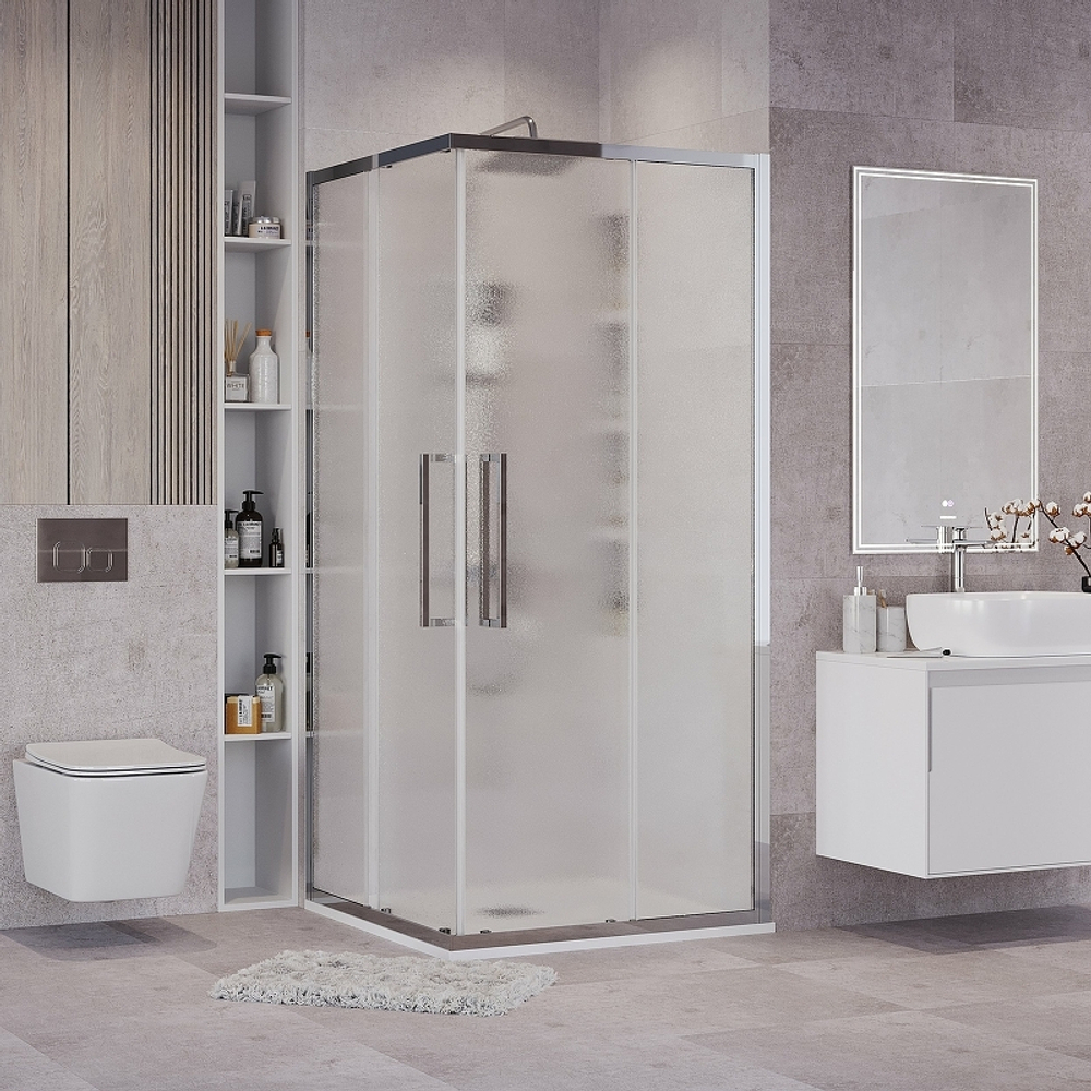 Душевой уголок Grossman Cosmo 100х100 300.K33.02.1010.10.02 профиль Хром стекло шиншилла