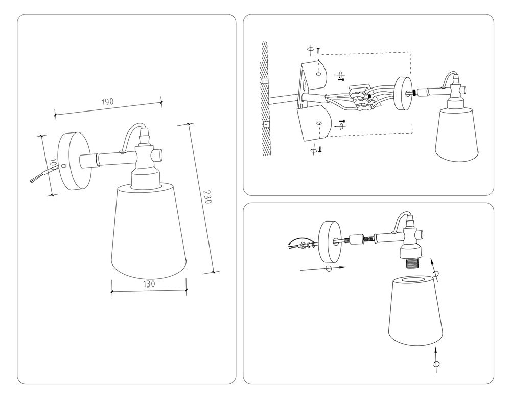 Ambrella Настенный светильник со сменной лампой Loft TR82213