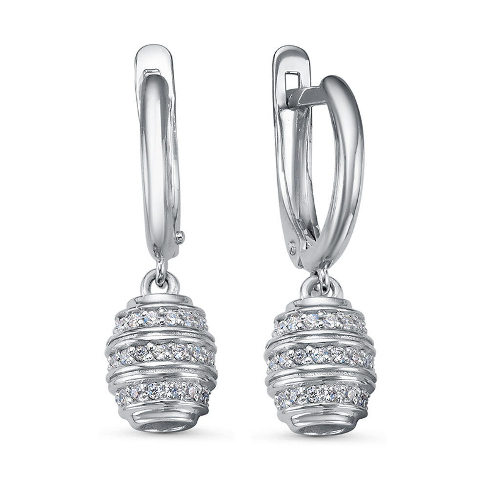 Серьги из серебра 925 пробы с Фианит