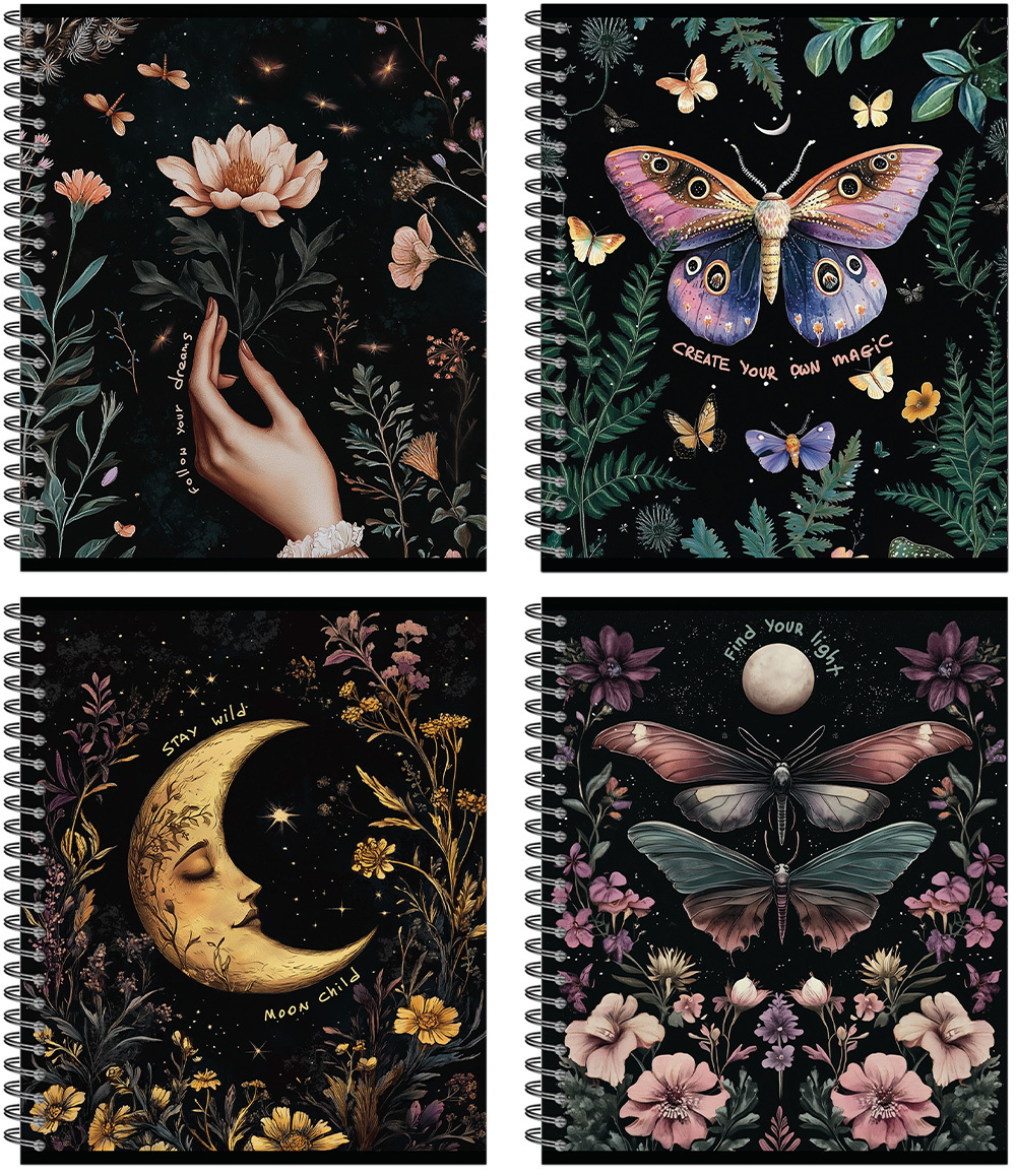 Тетрадь общая 48 л., ВОЛШЕБНЫЙ ЛЕС, обложка-мелов.картон+соффтач-лак, металлический гребень