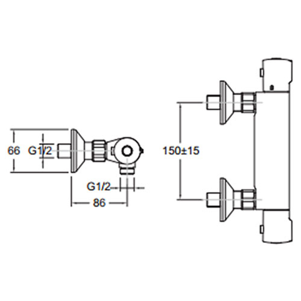 Смеситель для душа термостатический Jacob Delafon July E16044-4-CP схема