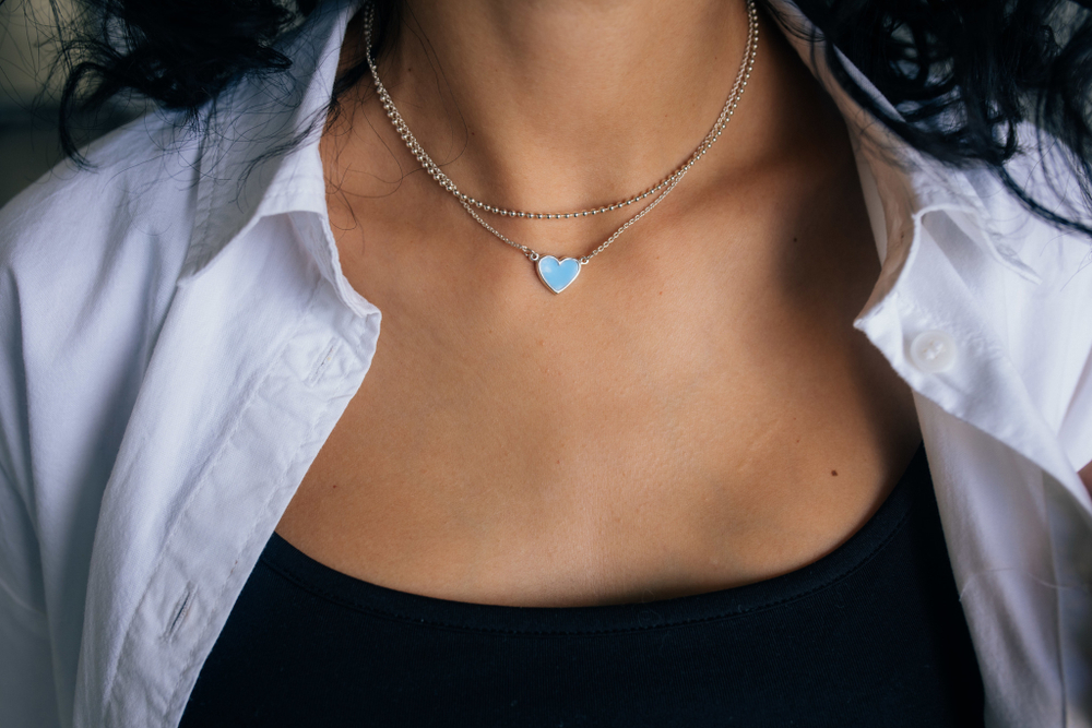 колье heart blue
