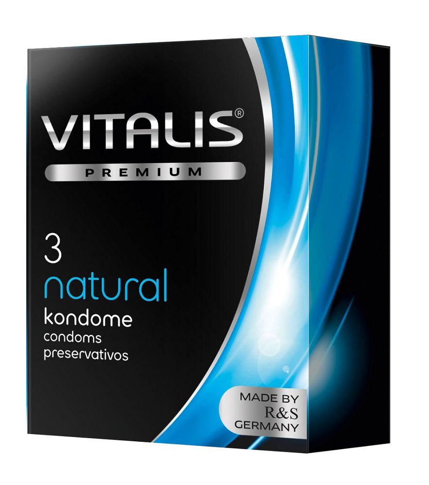 Презервативы VITALIS PREMIUM natural, латекс, 3 штуки Презервативы VITALIS PREMIUM natural, латекс, 3 штуки